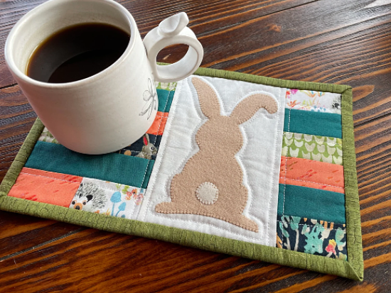 Bunny & Blooms Mug Rugs Pattern