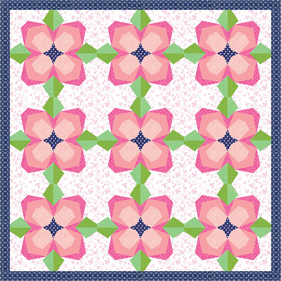 Spring Flower Quilt Block Pattern