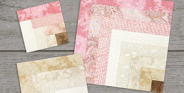 Half Log Cabin Quilt Block Pattern