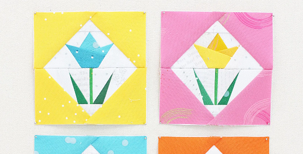 Flower in a Square Quilt Block Pattern