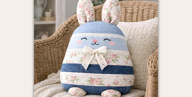 Patchwork Bunny Pillow Sewing Pattern