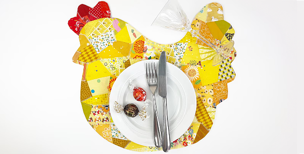 Patched Chicken Placemat Pattern