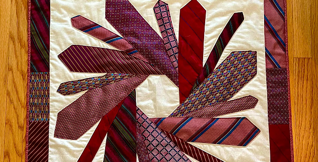 8 Necktie Wreath Memory Quilt Pattern