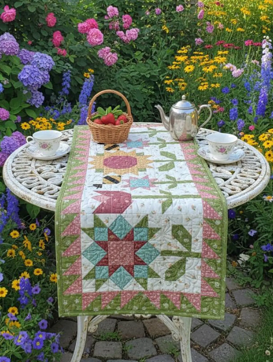 Sew Up a Lovely Flower Garden for a Table - Quilting Digest