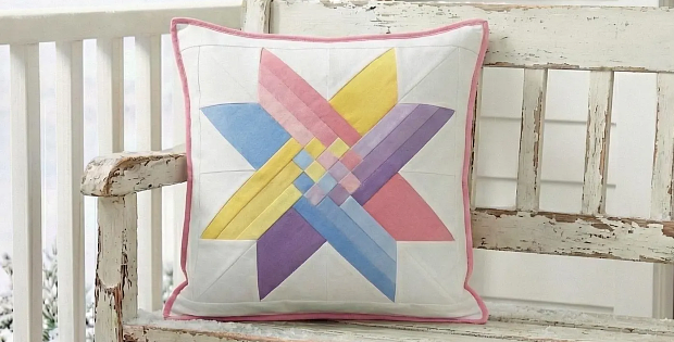 Double Lattice Woven Star Quilt Block Pattern