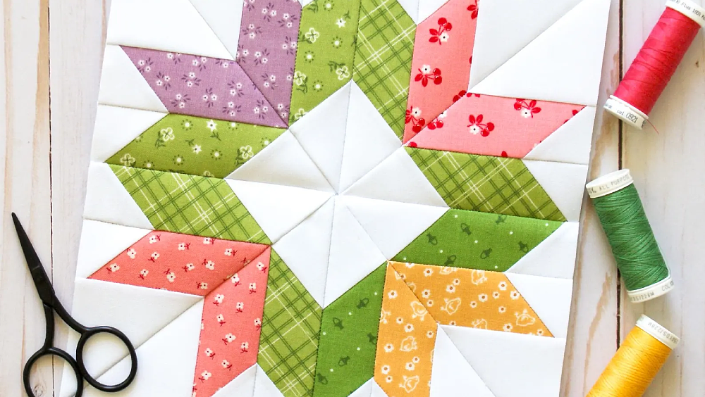 Lotus Star Quilt Block Pattern