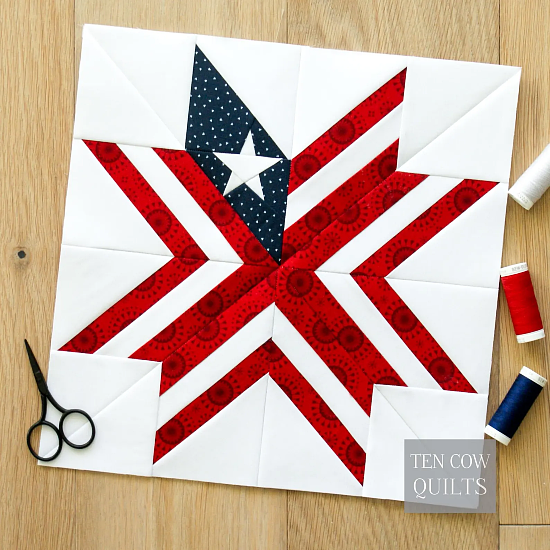 American Star 2 Quilt Block Pattern